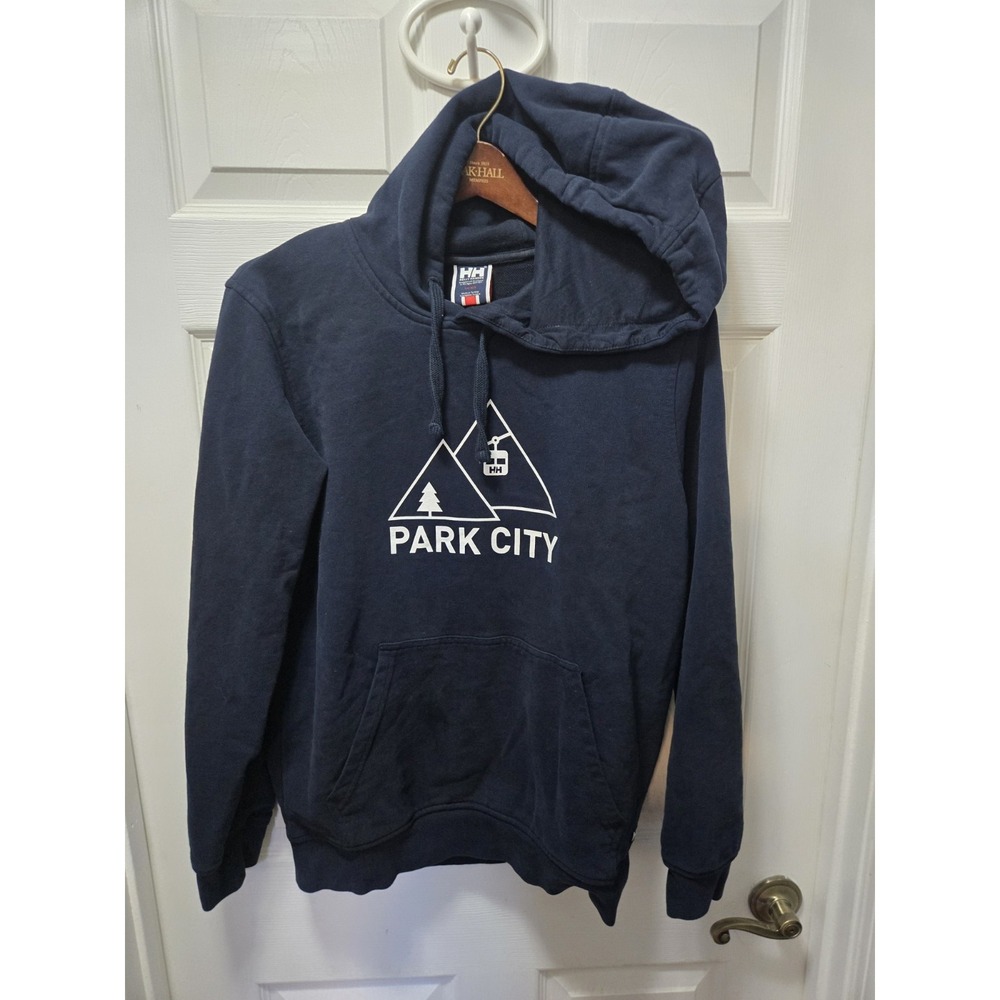 Helly Hansen Hoodie Sweatshirt Size M Park City Utah Ski Organic Cotton